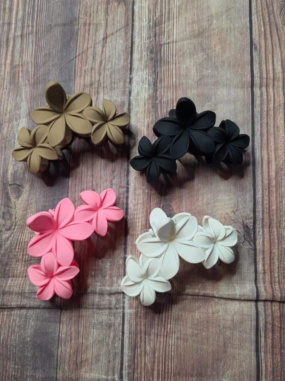 5/$15 Plumeria Flower Hair Claw Clips